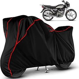 VOICO Water Resistant Bike Cover Dustproof UV Protection Bike Body Cover for Hero Splendor Plus All-Weather Protection with Red Piping - Black-image-90