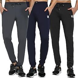 Lycra Stretchable Track Pants Combo with Zipper Pockets (Pack of 3)-image-98
