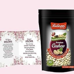 Midiron Premium Mothers Day Gifts |100% Natural Dried Cashew 100g Pack Pouch |mother's day gift for mom, Aunty, Grandmother gift | Premium Kaju Giri Gifts Set| High in Fiber & Boost Immunity-image-87