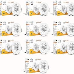 Wipro Garnet 3W Round Led Wave Spotlight|Cob Spotlight for Ceiling|Warm White Light (2700K)|Adjustable Design|Recessed Tiltable Downlighter for False Ceiling|Cutout-60 Mm|Pack of 10-picture-19