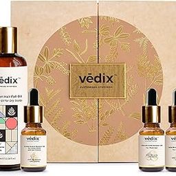 Vedix Ayurvedic Hair Fall Oil Combo with 3 Booster Oils, Shvedan No Frizz Hair Oil For Dry Scalp With Amla, Brahmi & Bhringraj Booster Oils, gift for women, 4 Oils Gift Kit - 130ml-image-75