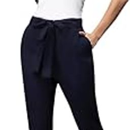Blue Woven Slim fit Trouser & Knits Criss Cross Halter Sleeveless Top (Top & Bottom Set) for Women (Size - XS to 6XL)-picture-21