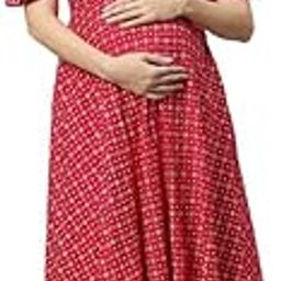 Feeding Kurtis for Women Cotton | Maternity Flare Gown with Dual Nursing Zippers for Pre & Post Pregnancy | Gifts for Pregnant Women-image-47