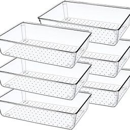 Drawer Storage Organizer 6 PCS | Drawer Organizer Trays Set Clear Plastic Storage Bins Bathroom Tray Dividers Acrylic Organizer | Dressing Table Organizer-25