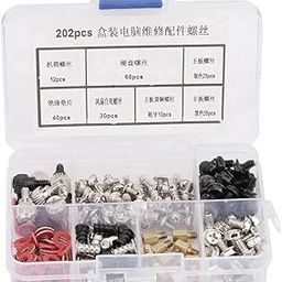 Yuecoom 202Pcs Motherboard Screws, PC Hard Disk Assortment Kit, Computer Repairing Accessories for Mainboard, Hard Drive HDD, Case, Fan, Power Graphics,CD-ROM-19
