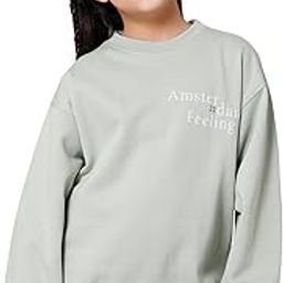Alan Jones Clothing Girl's Oversized Graphic Print Cotton Round Neck Sweatshirt-image-36