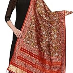 Women's Woven Silk Blend Patola ikkat Dupatta/Chunni, Width 45 inch, Length 2.5 meter-picture-28