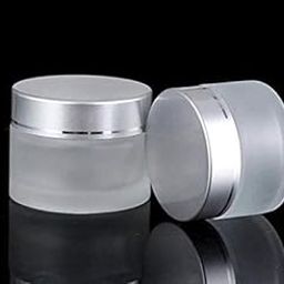 B.H.Industry (SET OF 4 PCS) 50 GRAM FROSTED GLASS JAR WITH SILVER MATTE CAP AND INNER LID for Beauty, Cream, Blends, Skin Care, Hair Care, Travel, Toners, Cosmetic & DIY-image-96