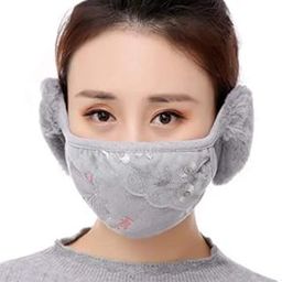Warm Mask, Winter Mouth Muffle/Earmuffs/Unisex Winter Mouth Muffle/Earmuffs/Ear Winter Mask/Mask For Women_Pack Of 01,Grey-32