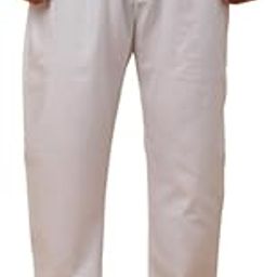Men's Cotton Blend White Elastic Waistband PyjamaFor Kurta-image-64