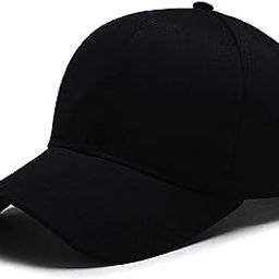 Cotton Black Long Visor Baseball Caps For Men And Boys Pack Of 1, Free Size-image-15
