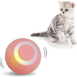 SMART WOMEN Smart Wicked Ball Toy, Smart Cat Toy 2 Modes Interactive Obstacle Avoidance Bite Resistant Rechargeable Safe for Cats (Pink)-image-9