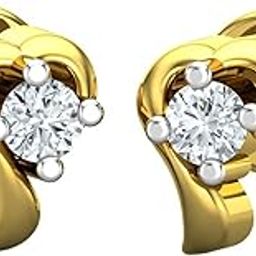 18KT Yellow Gold and Diamond Stud Earring for Women-image-63