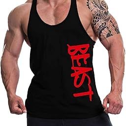 ANTTELOPE Men's Cotton Vests Super Combed Black Round Neck Sleeveless Stringer Y Racer Back Tank Tops Gym Workout Fit Sando Vest Tank Top for Men-image-43