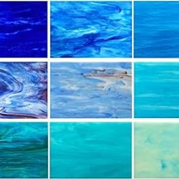 PALJOLLY 9 Pack Blue Stained Glass Sheets, 4 x 6 inch Mosaic Glass Art Glass for Stained Glass Projects and Mosaic Art-image-26