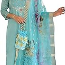 Women's Viscose Embroidered Straight Kurta with Pant and Dupatta Sets (Available in Plus Size) (NX-665)-image-21