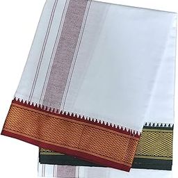 RETRO 100% Rich Cotton White lungi And Towel For Men-image-93