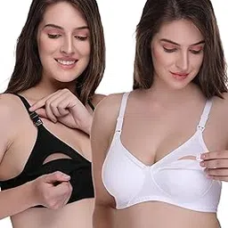 sona Women's Cotton Multicolor Full Cup Non Padded Feeding Bra/Nursing Bra/Maternity Bra Combo-picture-0