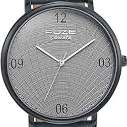 Poze Analog Quartz Grey Dial Watch for Men-11