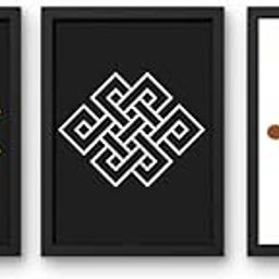 DivaFrames Endless Knot & Karmic Wheel Vastu Frame | Set of 3 | Vastu Painting for Business Growth, Wealth & Prosperity | Tibetan Feng Shui Wall Art | 10 x 13 inches-picture-10
