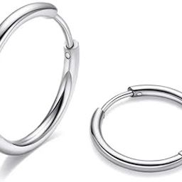 Huggie Hoop Earrings for Women Men - 316L Surgical Stainless Steel 6mm 8mm 10mm Mens Ear Hugging Hoop Earrings for Cartilage Gold Black 20G 18G Hypoallergenic Second Hole Sleeper Hoop Earrings, Metal-image-71