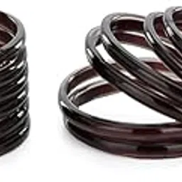afast Shining Brown Glass Bangles- Perfect For Wedding, Party, Daily Use Bangle Set, Set Of 12-picture-7