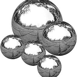 Abaodam 5pcs Polished Stainless Steel Gazing Reflective Garden Spheres for Outdoor Decor Hollow Globes for Lawn and Mirror Finish Ornaments-image-58