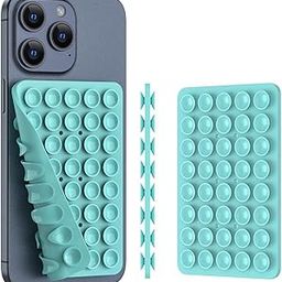 Double Sided Silicone Suction Phone Case Mount (Compatible iPhone and Android, Hands-Free Phone Accessory Holder for Selfies and Videos) Fidget Toy Gift (Light Blue, Double Sided 40 Suction Cups)-picture-25