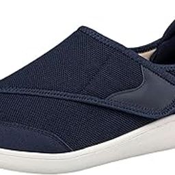 Men's Walking Shoes Low Top Cushioning Adjustable Strap Wide Round Toe Flats 40 Dark Blue-picture-11