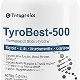 Trexgenics TyroBest-500 L-Tyrosine Pharmaceutical Grade - Thyroid, Stress, Neurotransmitter & Brain Function Support (60 Veg. Capsules) (1)-9