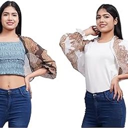 Women's Summer Cropped Full Sleeves Stylish Shrug_Free Size(Pack of 02)-image-59