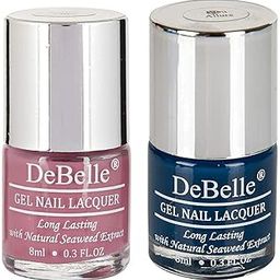DeBelle Gel Nail Polish Combo Set of 2 Navy Blue(Bleu Allure), Light Mauve(Laura Aura) - 16 ml(8 ml Each)-image-61