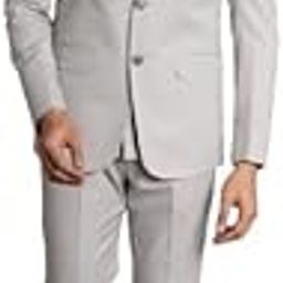 Poly Viscose Grey Solid Three Piece Suit: X-Large-image-39