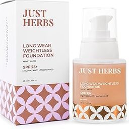 Just Herbs Medium to Full Coverage Liquorice Root and Sandalwood Longwear Weightless Foundation for Face Makeup (Sand)-17