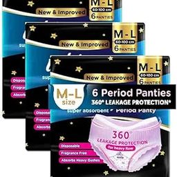 Disposable Period 6+6+6 Panties for Heavy Flow, M-L Size 60-100 cm, Whis+per 360° Leakage Protection, Pack of 3, Fragrance Free-image-66