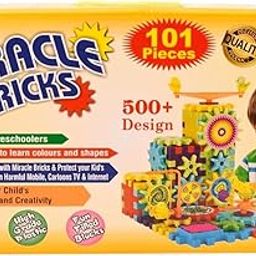 MOYOKART Miracle Bricks Educational Building Blocks, 101 Pieces, 500+ Design Possibilities, Preschool Learning & Educational Toy Motorized, Gear Building Block Toy Sets Interlocking Game for Kids-14