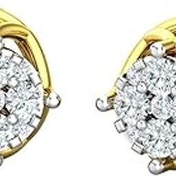 18KT Yellow Gold and Diamond Stud Earring for Women-image-87
