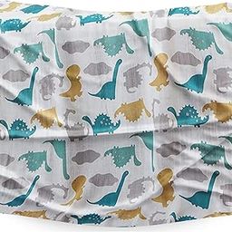 BEMBIKA Bamboo Muslin Swaddle Wrap Baby 120X110 Cm Stroller Blanket Receiving Blanket for Newborn (Green Dinosaur)-30