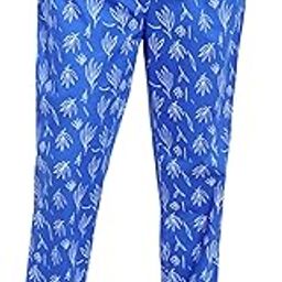 Men's Cotton Printed Pyjama, Blue and White Leaf Pattern, Loungewear-image-8