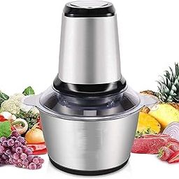 Zipzox Stainless Steel Electric Meat Grinders with Bowl for Heavy Kitchen Food Chopper, Meat, Vegetables, Onion Slicer Garlic Slicer Dicer Food Processor-image-67