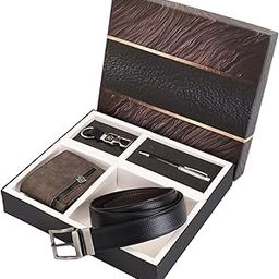 Leather Belt Gift Hamper for Men I Wallet, Keychain & Pen Combo Gift Set (Fits Waist Size 30-40inch) (Pack of 4) nw43-image-44