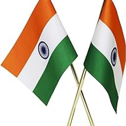 THE FLAG SHOP Indian Criss-Cross Miniature Table Flags with A Square Base (Gold)-picture-19