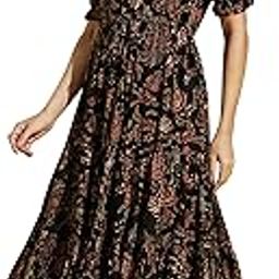 Dresses for Women Printed fit and Flare Printed Black Dress Ethnic-picture-30