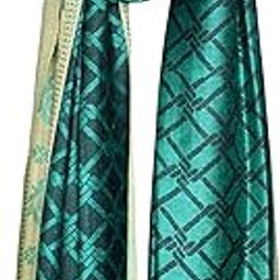 STOLE STUDIO Embellished Fashionable CHAIN Black Rama Green Stole & Scarf-image-28