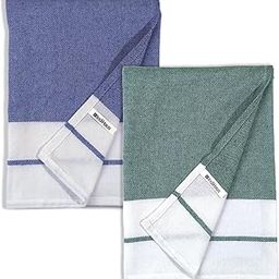 Cotton Towels for Bath (140 x 70cm)| Absorbent | Large Size | Quick Dry Gym, Travel & Bath Towel Blue & Forest Green, Set of 2-image-20