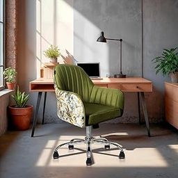 KOORSI & COMPANY. SHERNI Office Accent Chair, Seat with Height Adjustable &Tilt Lock Mechanism, Heavy Duty Metal Base, Swivel, Revolving Chair for Home,Office,6 Months Limited Warranty(Avocado Green)-30