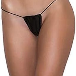 Women's Comfortable Polyester Spandex T-Back Bikini Bottoms Micro Ring Thong Panty, Free Size, Black Color-picture-16