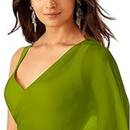 Women's Plain Pure Georgette Saree With Unstitched Blouse Piece (Rocky Aur Rani Ki Prem Kahani Alia Bhatt Saree)-picture-31