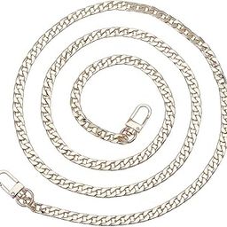 PH PandaHall 1 Pack 47.2 Inches Iron Flat Chain Strap Handbag Chains Accessories Purse Straps Shoulder Cross Body Straps with 2 Pieces Swivel Buckles Golden-45