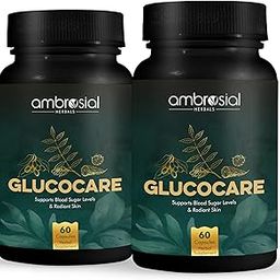 Ambrosial Glucocare Blood Sugar Control Tablets | Premium Herbal Formulation with Karela Jamun & Neem for Diabetes Care | Supports Healthy Blood Glucose Levels (Pack of 2-120 Capsules)-54